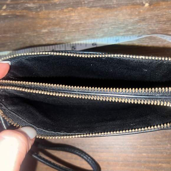 Coach F66505 Pebble Leather Double Corners Zip Wristlet Black - Picture 7 of 7